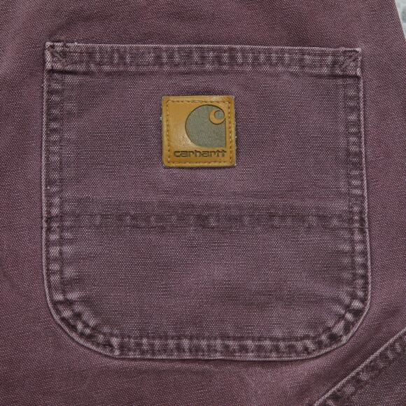 RARE Vintage Carhartt B24 BRG Burgundy Purple Carpenter Shorts 34x7.35 - Picture 5 of 12